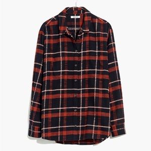Madewell Women’s Flannel Sunday Shirt in Evins Plaid - Size Large